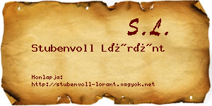Stubenvoll Lóránt névjegykártya